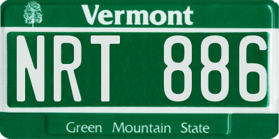 VT license plate NRT886