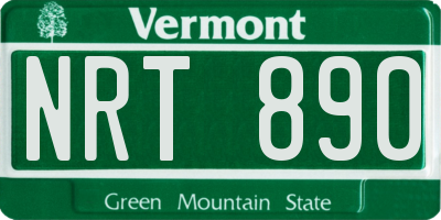 VT license plate NRT890