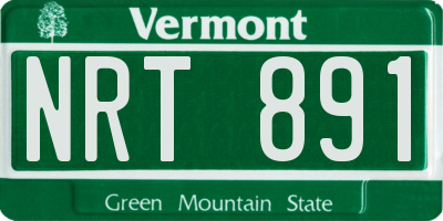 VT license plate NRT891