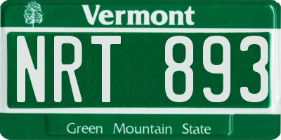 VT license plate NRT893