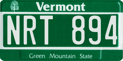 VT license plate NRT894