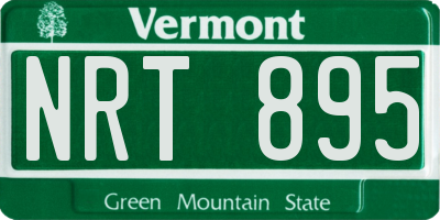VT license plate NRT895