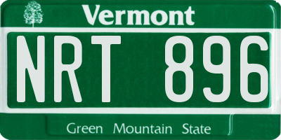 VT license plate NRT896