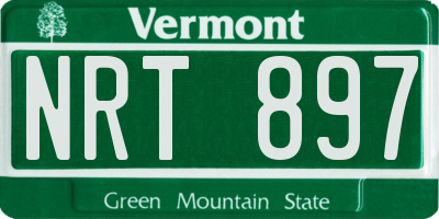 VT license plate NRT897