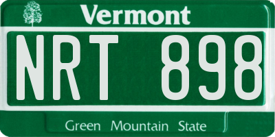 VT license plate NRT898