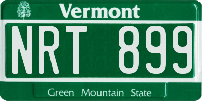 VT license plate NRT899