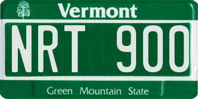 VT license plate NRT900