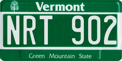 VT license plate NRT902