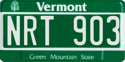 VT license plate NRT903