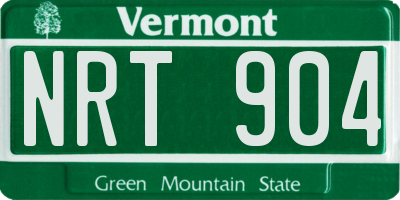 VT license plate NRT904