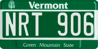VT license plate NRT906