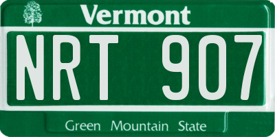 VT license plate NRT907