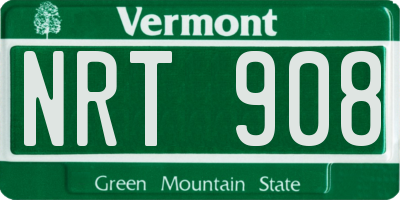 VT license plate NRT908