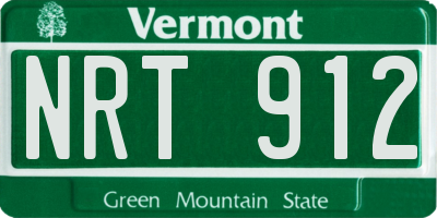 VT license plate NRT912