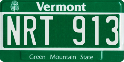 VT license plate NRT913