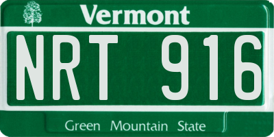 VT license plate NRT916