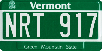 VT license plate NRT917
