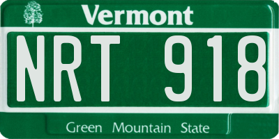 VT license plate NRT918