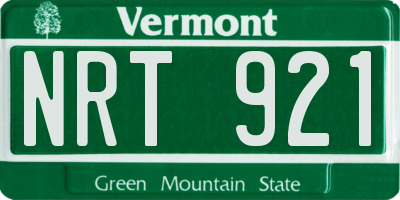 VT license plate NRT921