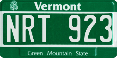 VT license plate NRT923
