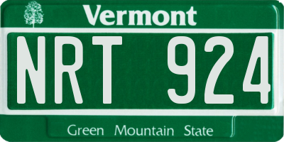 VT license plate NRT924