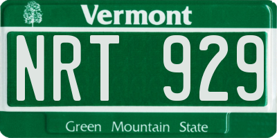 VT license plate NRT929