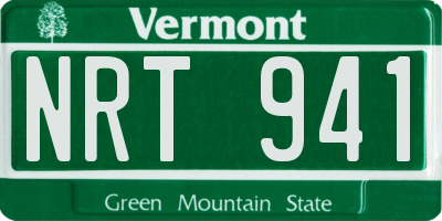 VT license plate NRT941