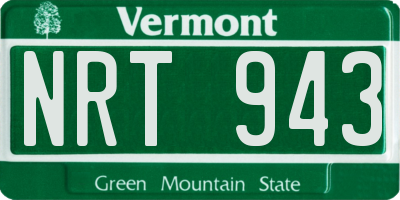 VT license plate NRT943