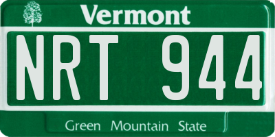 VT license plate NRT944