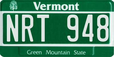 VT license plate NRT948