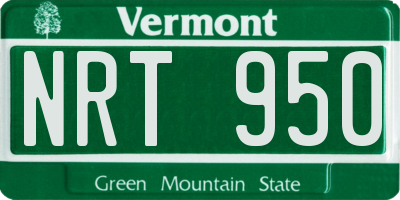 VT license plate NRT950