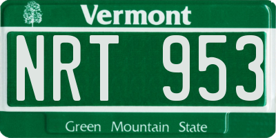 VT license plate NRT953