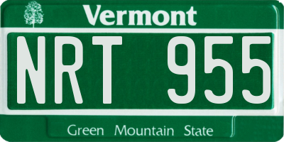 VT license plate NRT955