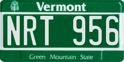 VT license plate NRT956