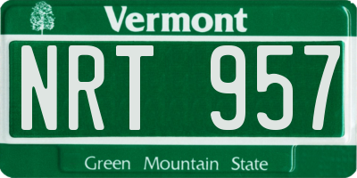 VT license plate NRT957
