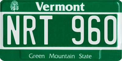 VT license plate NRT960