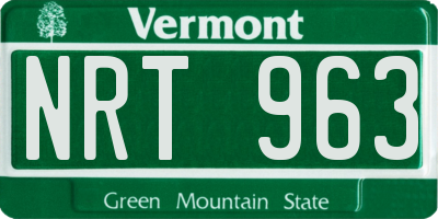 VT license plate NRT963