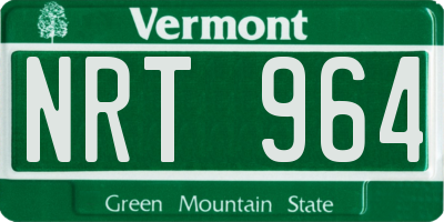 VT license plate NRT964