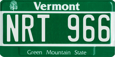 VT license plate NRT966