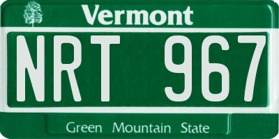 VT license plate NRT967