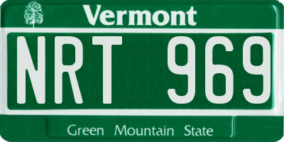 VT license plate NRT969