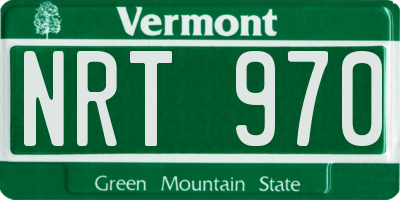 VT license plate NRT970