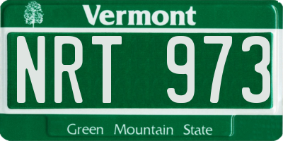 VT license plate NRT973