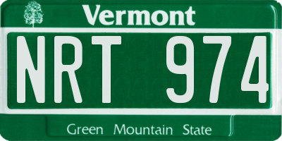 VT license plate NRT974