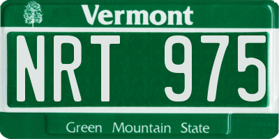 VT license plate NRT975