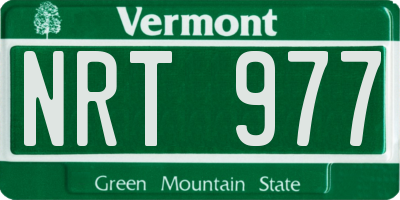 VT license plate NRT977