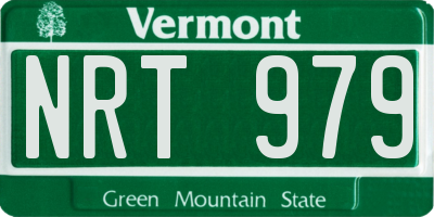 VT license plate NRT979