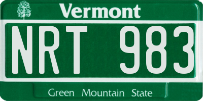 VT license plate NRT983