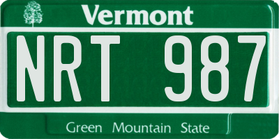 VT license plate NRT987