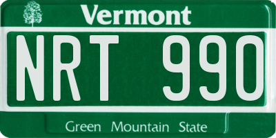 VT license plate NRT990